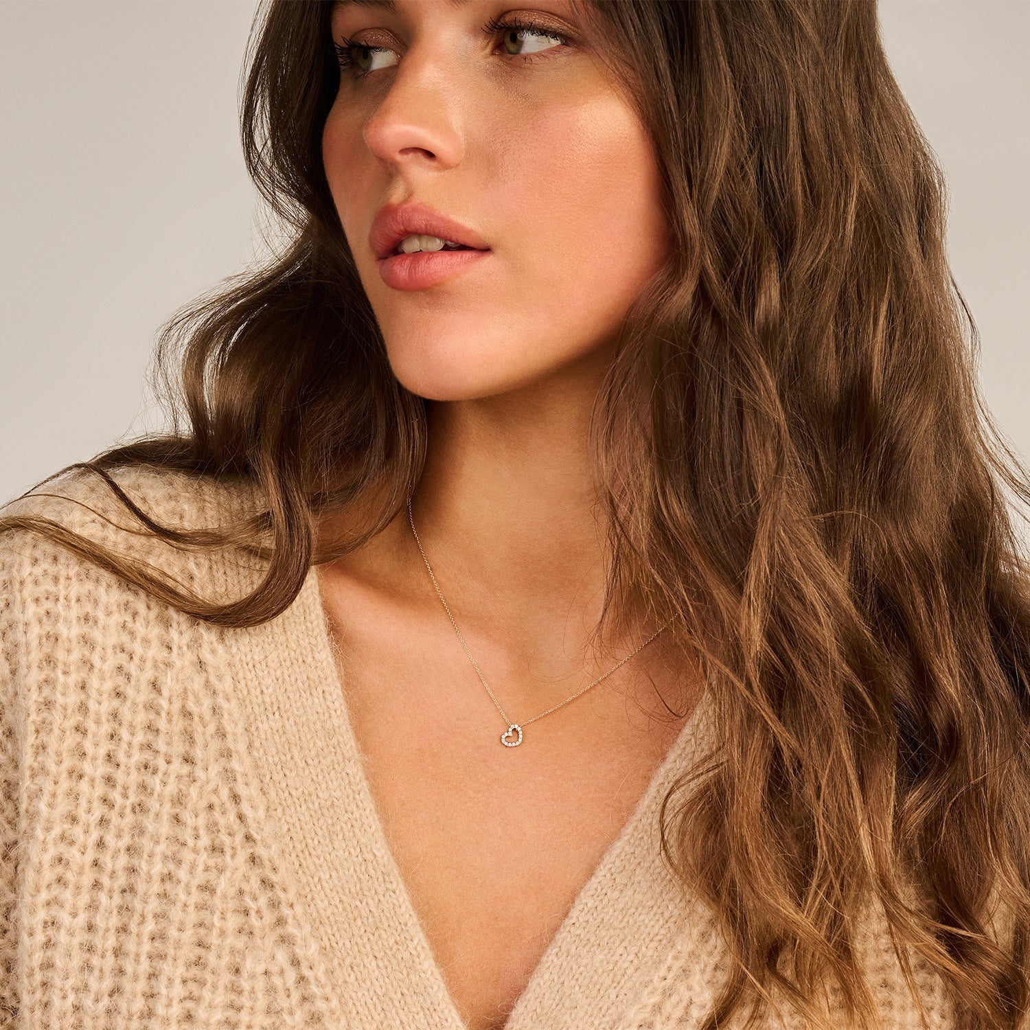 Blush Herzkette in 750/18 Karat Gelbgold mit Zirkoniasteinen - 3072YZI