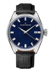 Claude Bernard Proud Heritage Herrenuhr Datum Blau