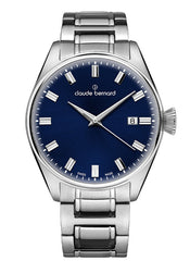Claude Bernard Proud Heritage Herrenuhr Datum Blau