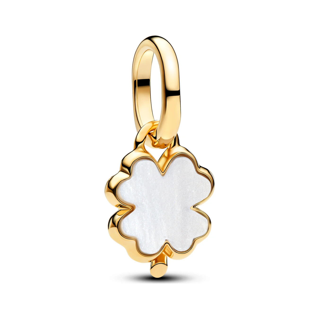 Pandora Gold ME Weisses Glückskleeblatt Charm-Anhänger - 764564C01