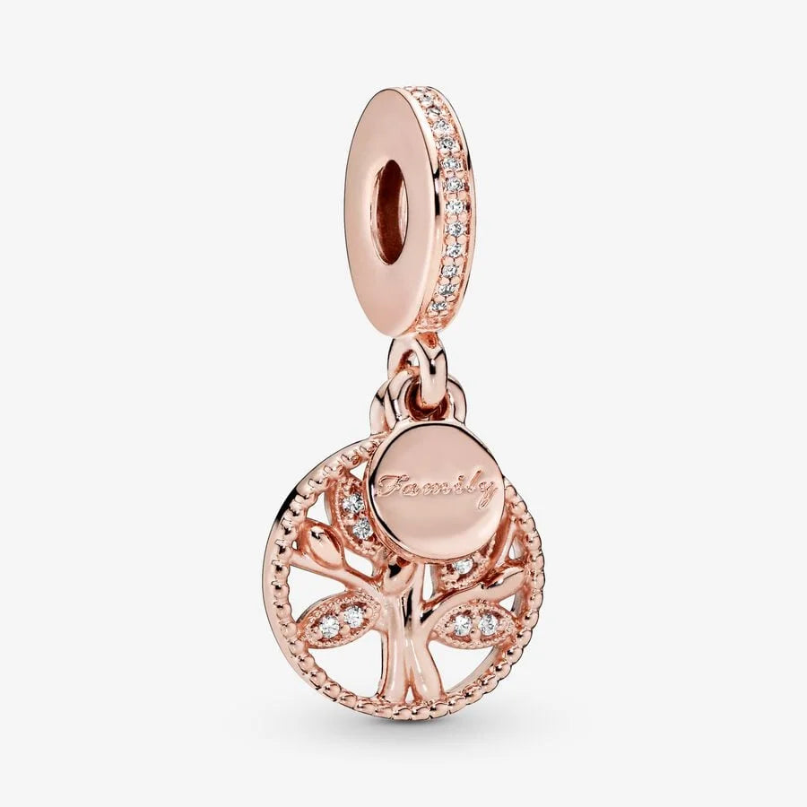 Pandora Charm-Anhänger: Stammbaum, Rosévergoldet, Cubic Zirkonia