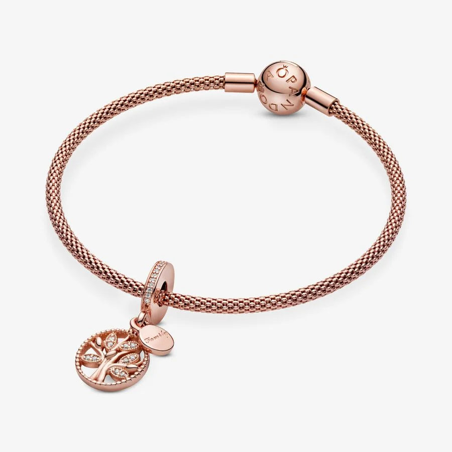 Pandora Charm-Anhänger: Stammbaum, Rosévergoldet, Cubic Zirkonia