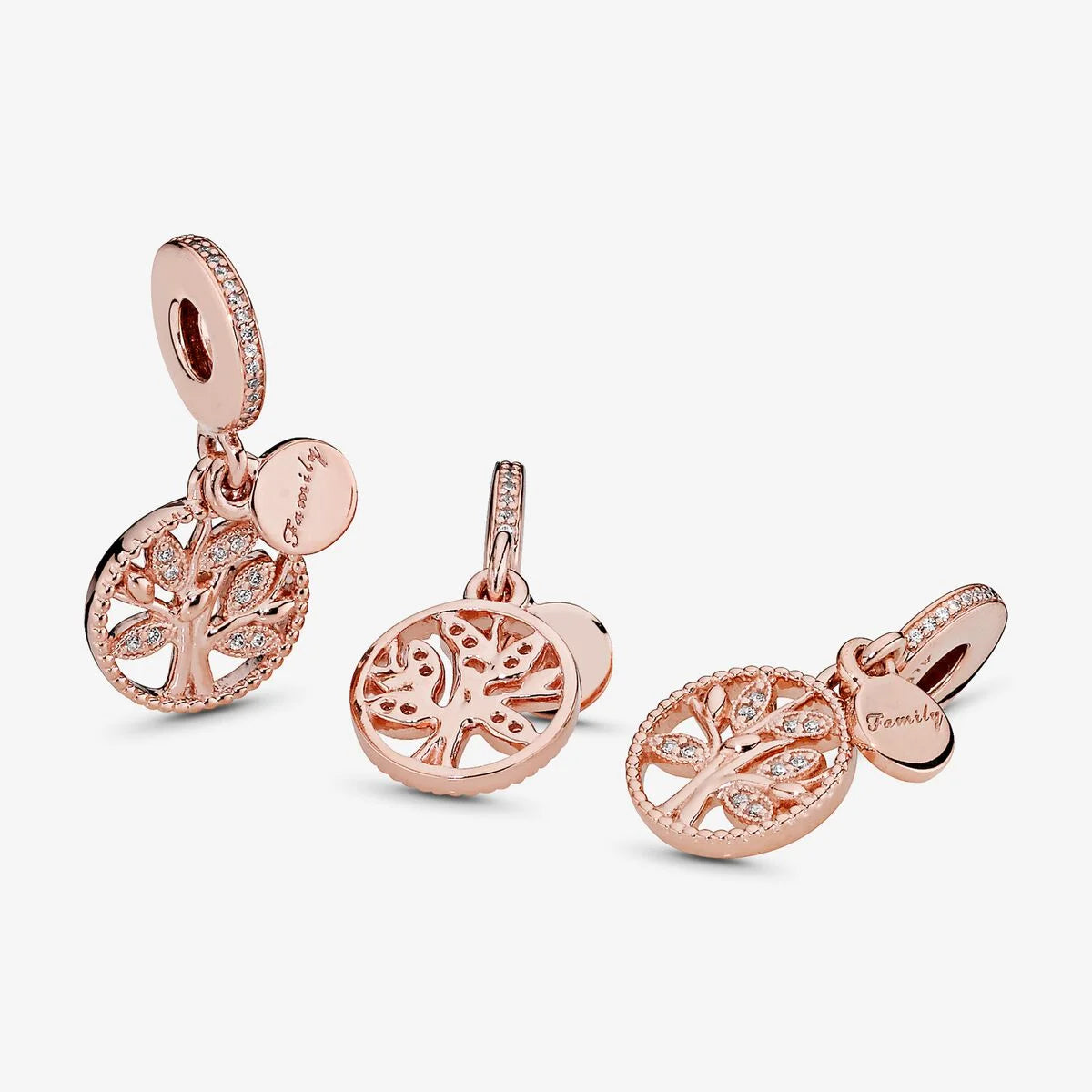 Pandora Charm-Anhänger: Stammbaum, Rosévergoldet, Cubic Zirkonia