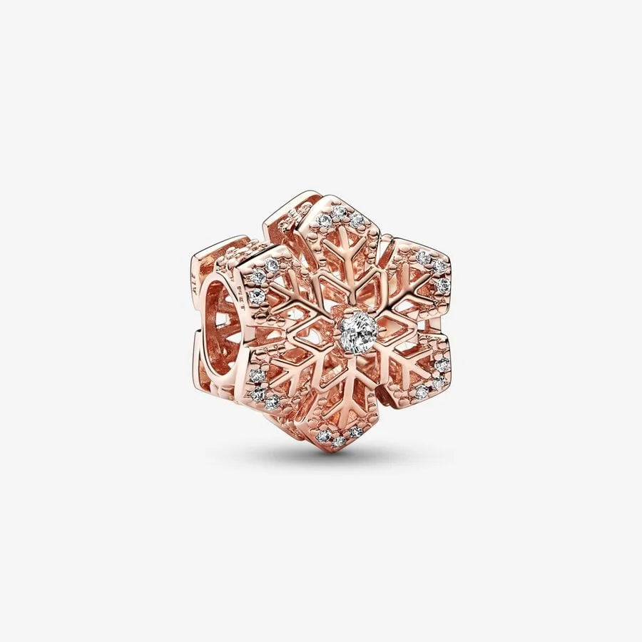 Pandora Charm: Schneeflocken - Rosévergoldet & Cubic Zirkonia