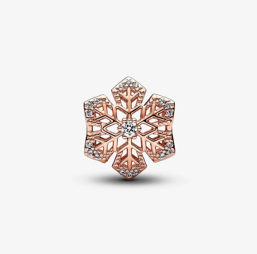 Pandora Charm: Schneeflocken - Rosévergoldet & Cubic Zirkonia