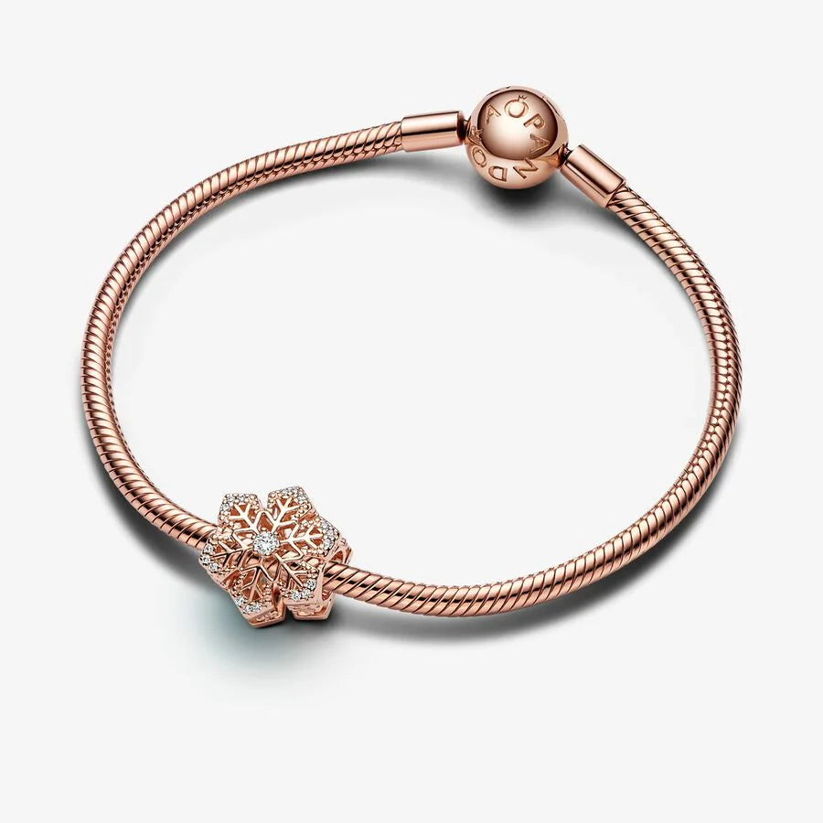 Pandora Charm: Schneeflocken - Rosévergoldet & Cubic Zirkonia