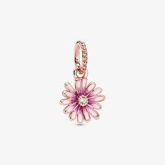 Pandora Charm-Anhänger: Gänseblümchen - Rosévergoldet, Emaille