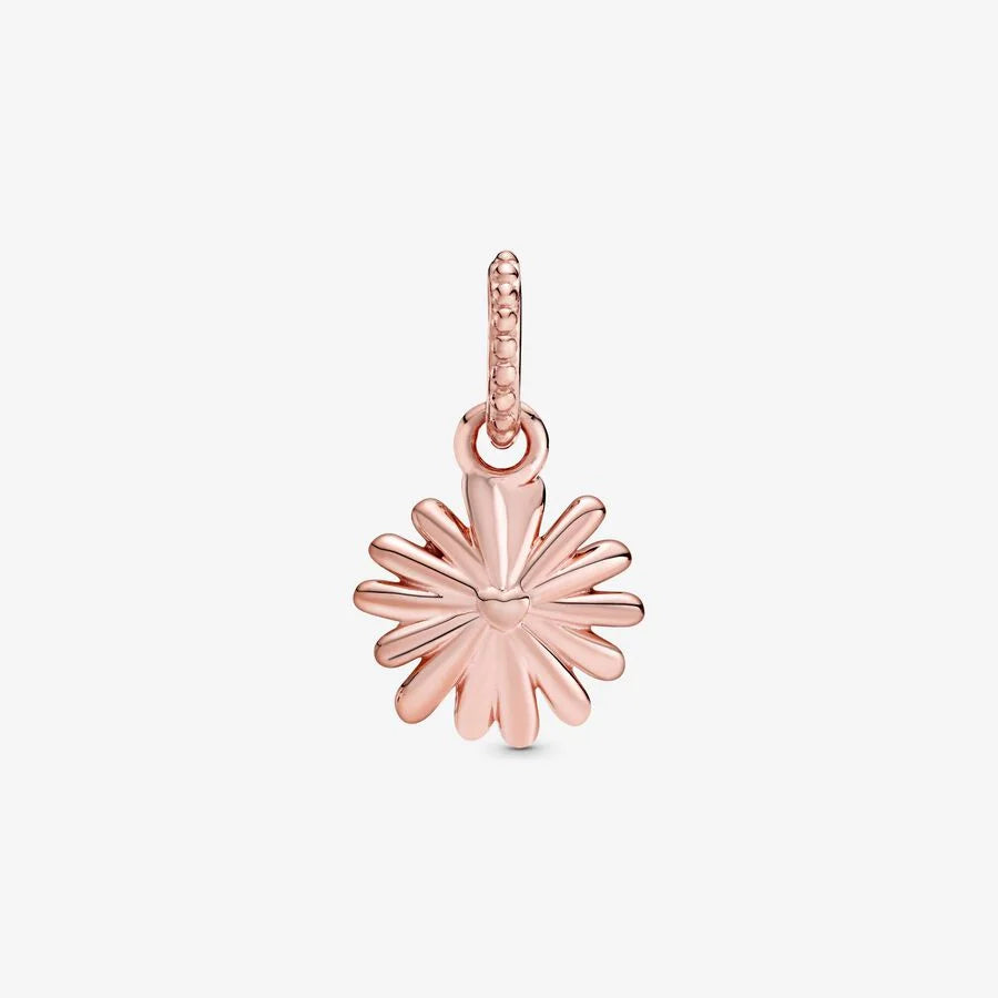 Pandora Charm-Anhänger: Gänseblümchen - Rosévergoldet, Emaille