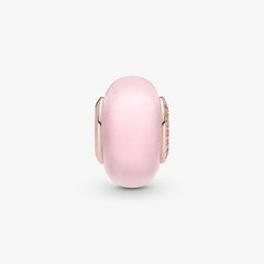 Pandora Charm: Mattes Rosafarbenes - Rosévergoldet, Murano-Glas