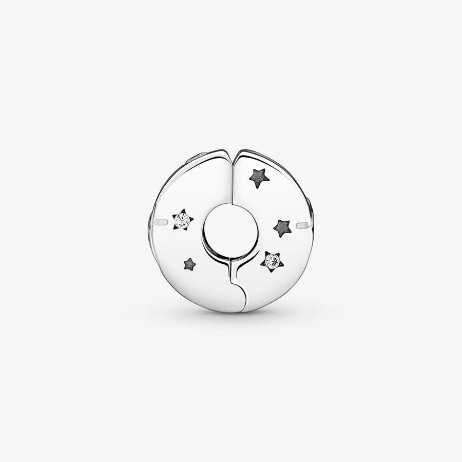 Pandora Clip-Charm: Sterne & Galaxis - Cubic Zirkonia, Emaille