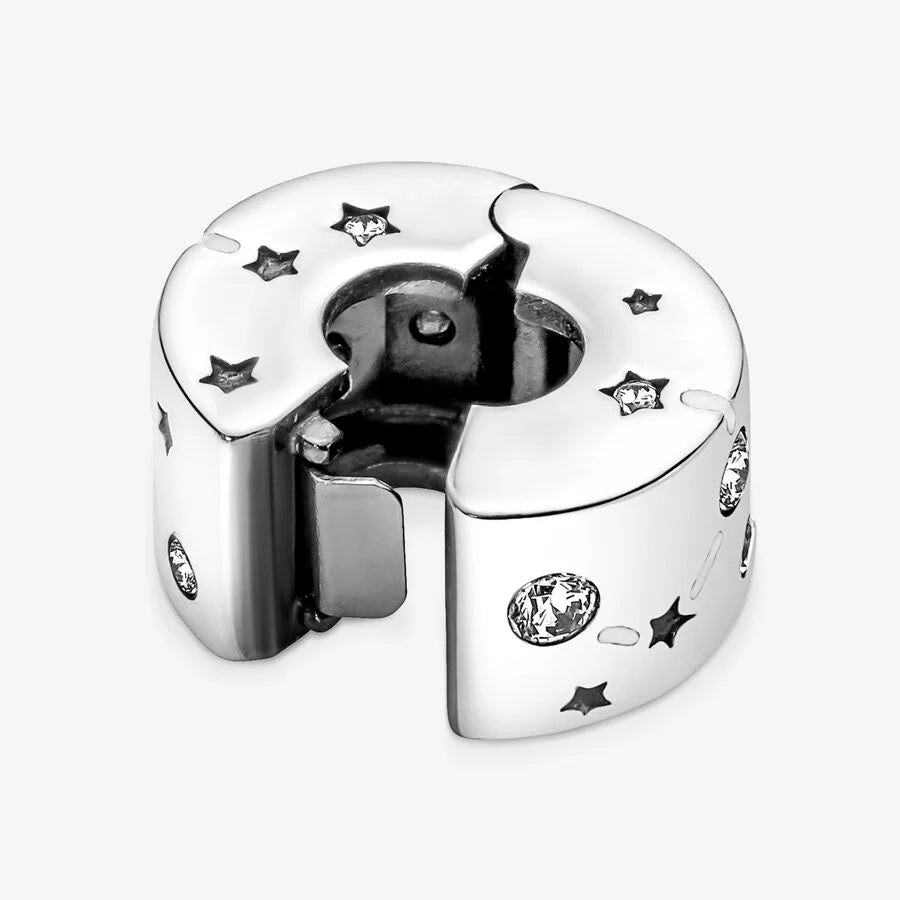 Pandora Clip-Charm: Sterne & Galaxis - Cubic Zirkonia, Emaille