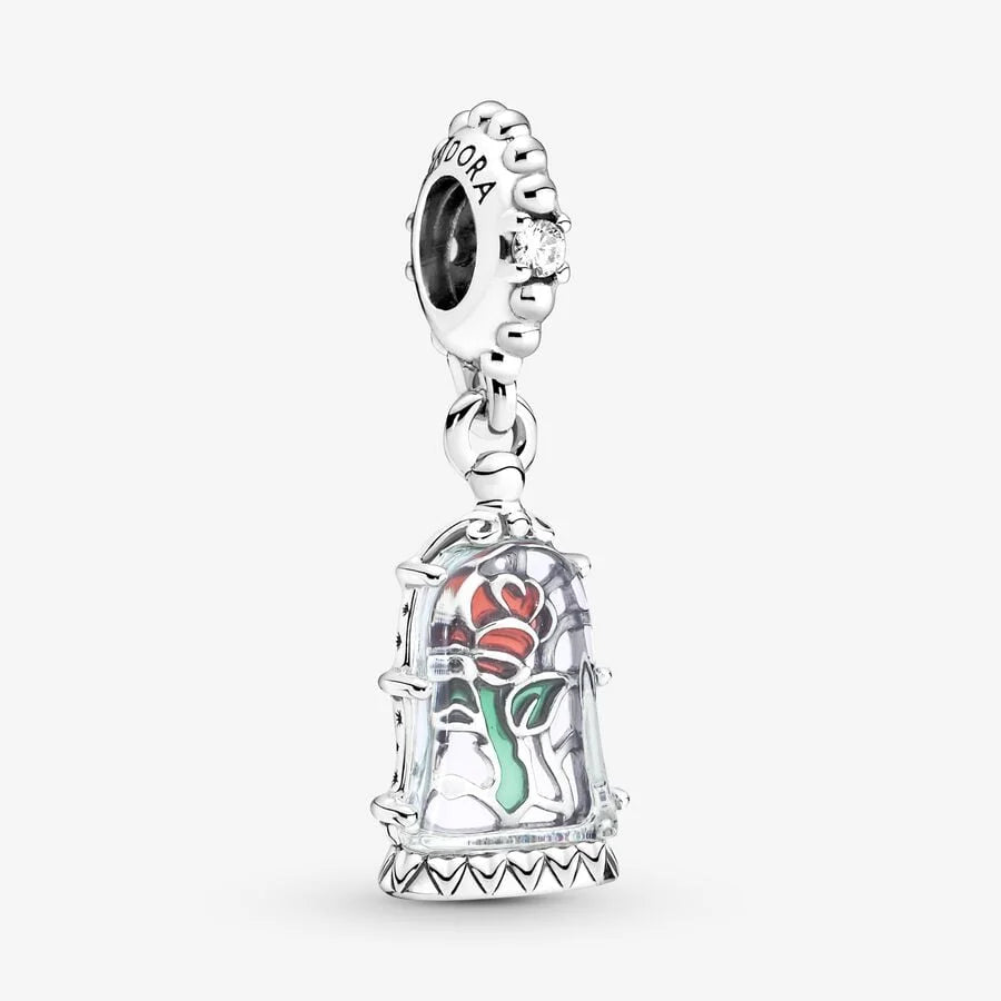 Pandora Disney Charm-Anhänger: Die Schöne und das Biest Verzauberte Rose