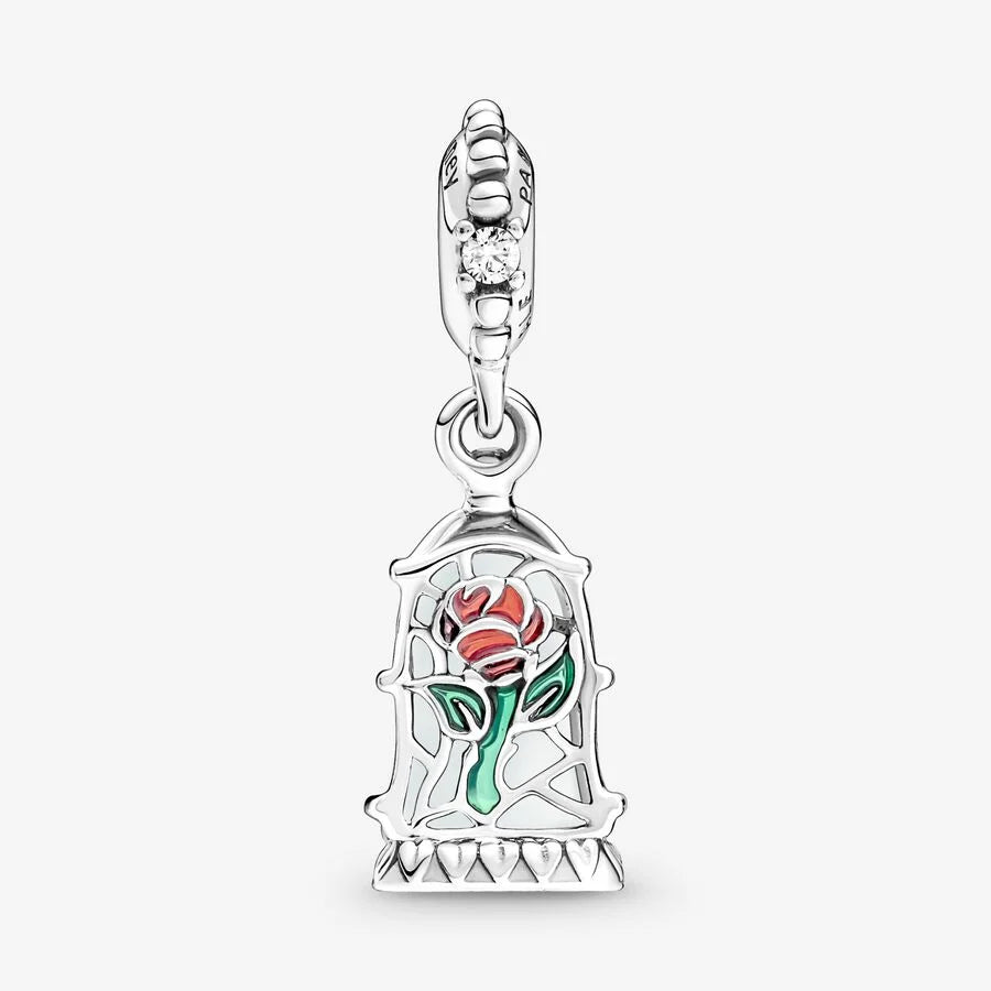 Pandora Disney Charm-Anhänger: Die Schöne und das Biest Verzauberte Rose