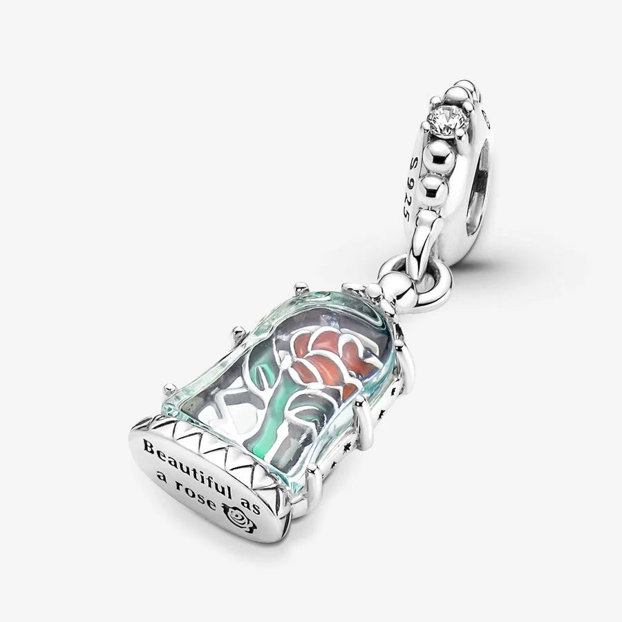 Pandora Disney Charm-Anhänger: Die Schöne und das Biest Verzauberte Rose