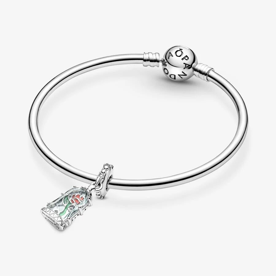 Pandora Disney Charm-Anhänger: Die Schöne und das Biest Verzauberte Rose