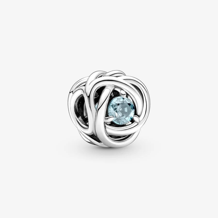 Pandora Charm: Ewigkeitskreis - Meer Aquablauer, Sterling-Silber