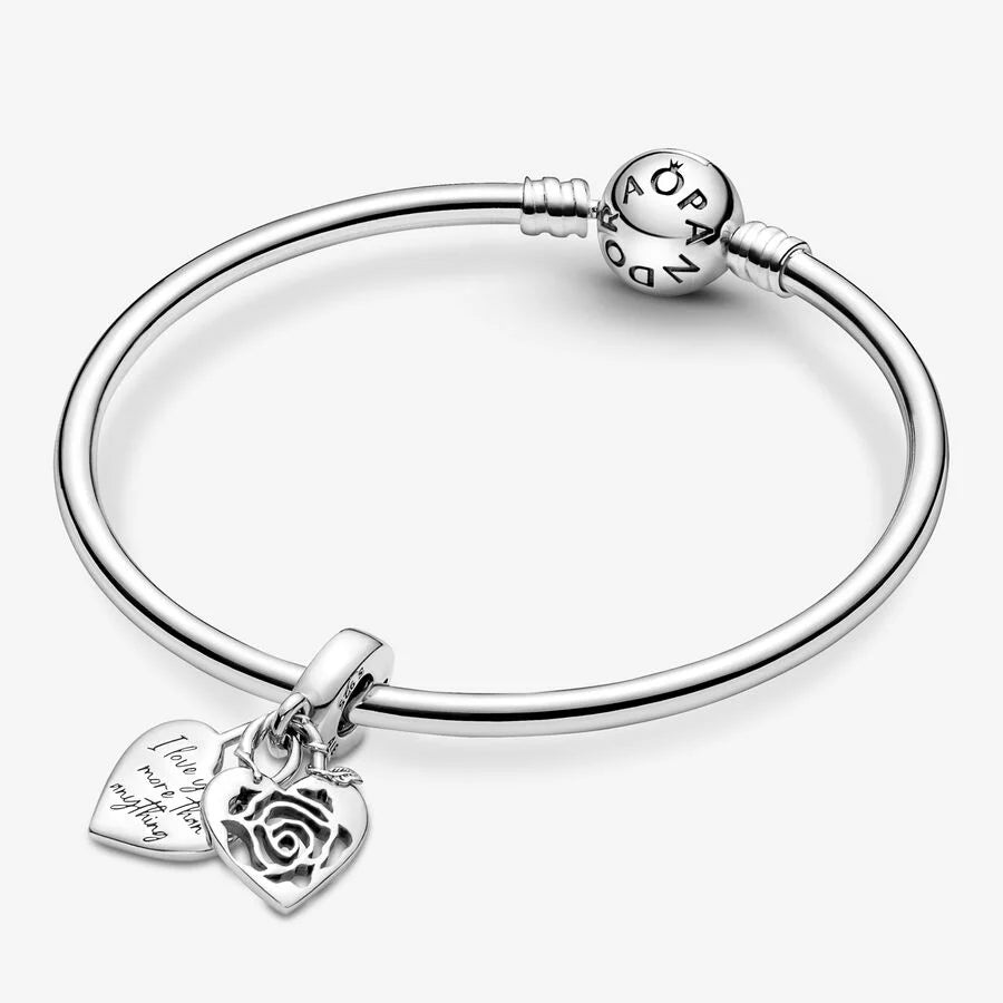 Pandora Charm-Anhänger: Rose Herzschloss - Sterling-Silber