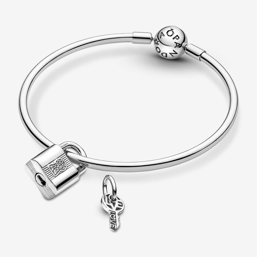 Pandora Charm: Vorhängeschloss & Herzschlüssel - Cubic Zirkonia