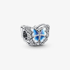 Pandora Charm: Blauer Schmetterling - Blau Emaille, Cubic Zirkonia