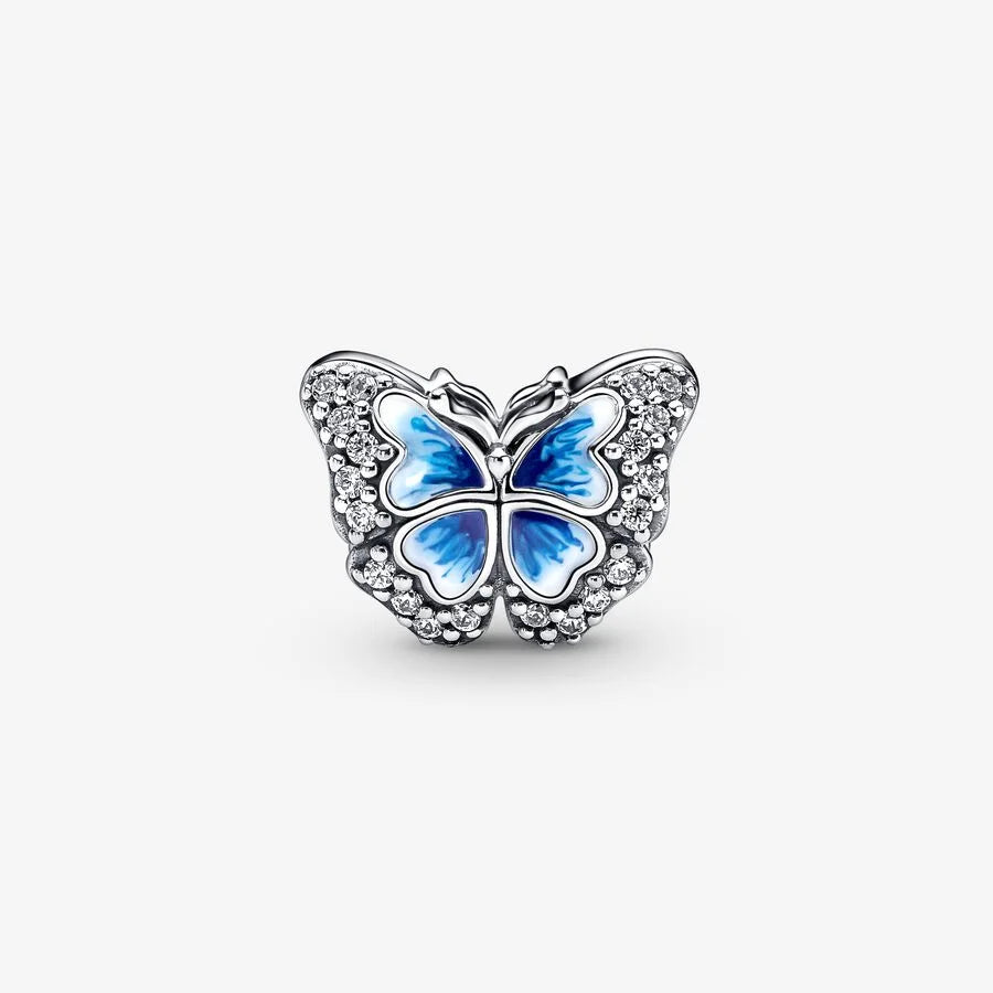 Pandora Charm: Blauer Schmetterling - Blau Emaille, Cubic Zirkonia