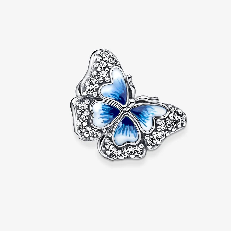 Pandora Charm: Blauer Schmetterling - Blau Emaille, Cubic Zirkonia