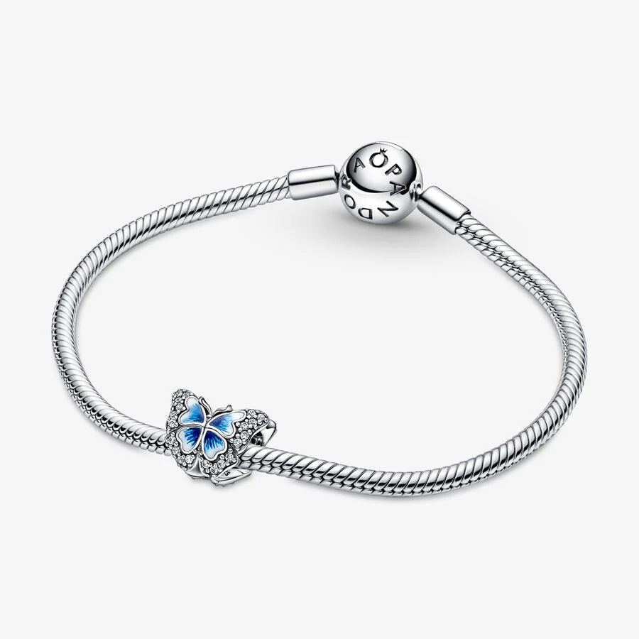 Pandora Charm: Blauer Schmetterling - Blau Emaille, Cubic Zirkonia