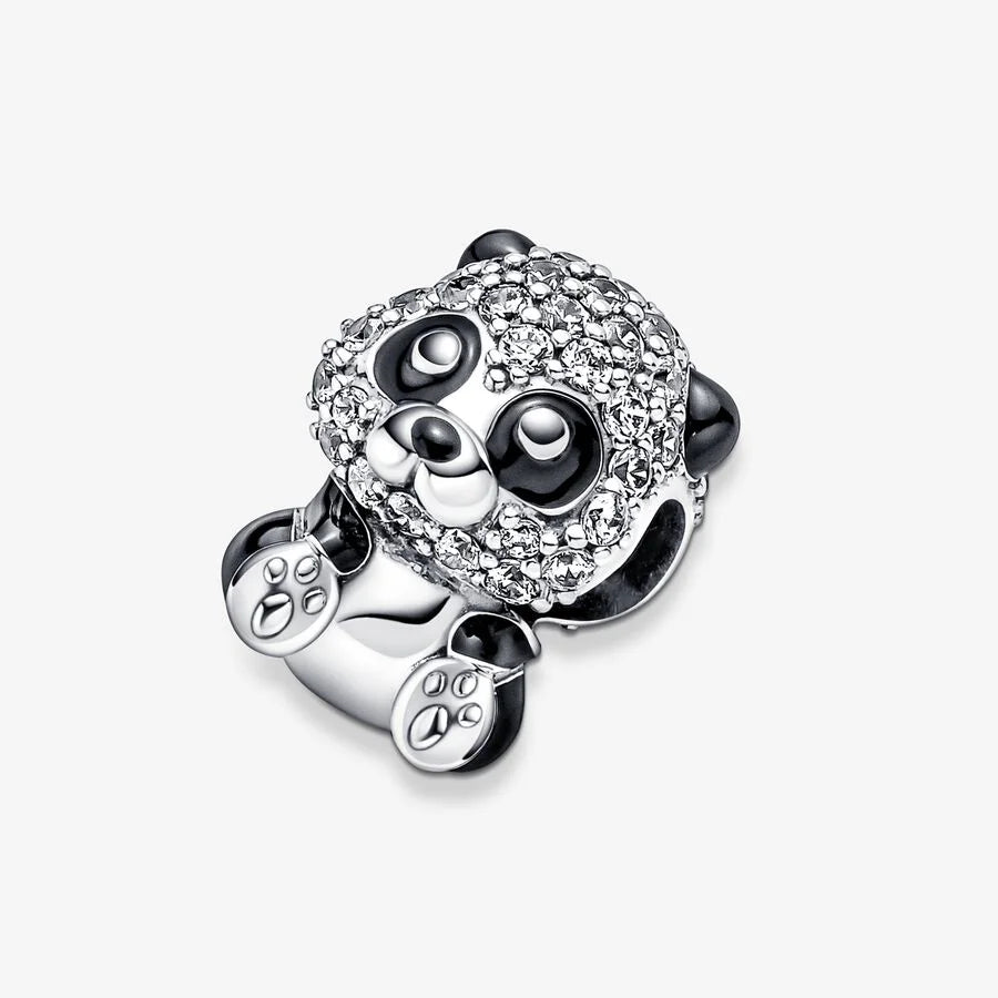 Pandora Charm: Glitzernder Panda, Niedliches Design - Cubic Zirkonia