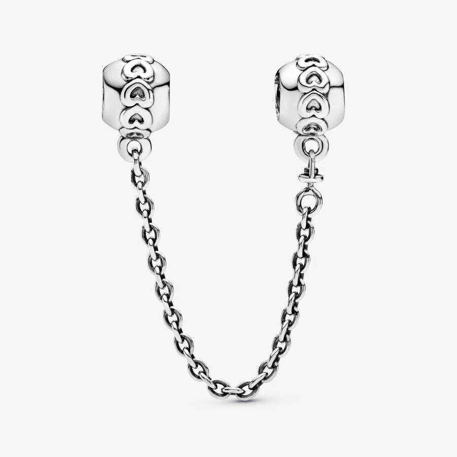 Pandora Herz-Komfortkette: Reihen von Herzen aus Sterling-Silber