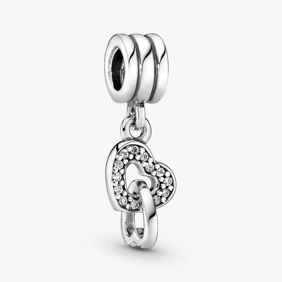 Pandora Charm-Anhänger: Verschlungene Herzen mit Cubic Zirkonia