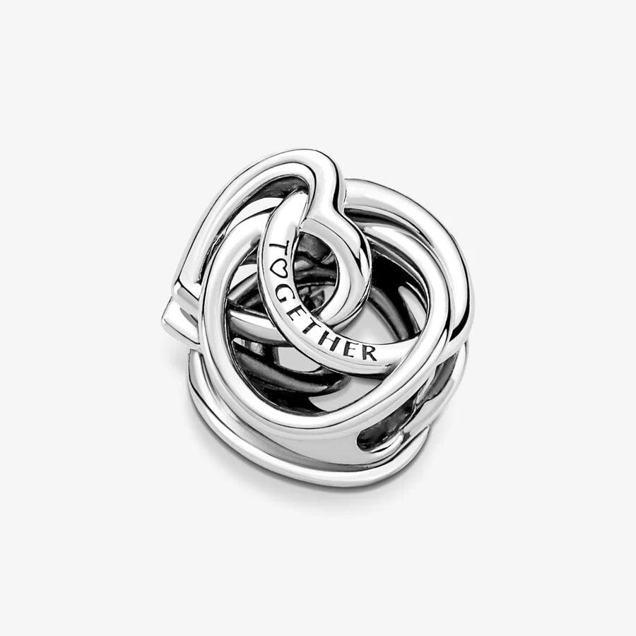 Pandora Charm-Anhänger: Verschlungenes Herz für die Ewigkeit - Sterling-Silber