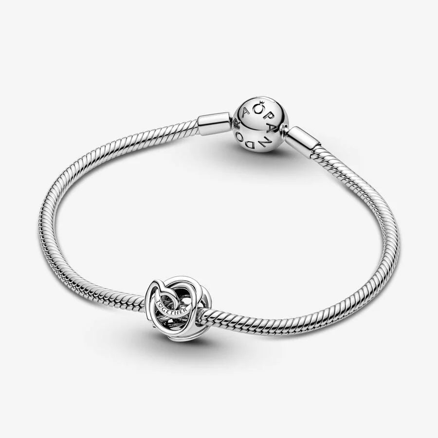 Pandora Charm-Anhänger: Verschlungenes Herz für die Ewigkeit - Sterling-Silber