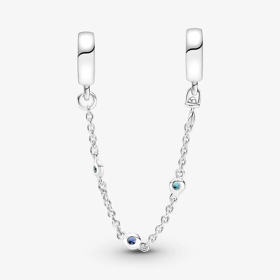 Pandora Komfortkette: Drei Blaue Steine - Sterling-Silber