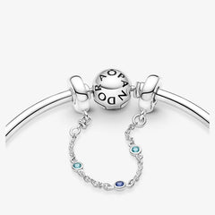 Pandora Komfortkette: Drei Blaue Steine - Sterling-Silber