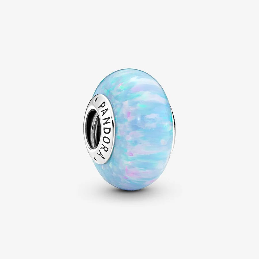 Pandora Charm: Schillernd Ozeanblaues - Synthetischer Opal