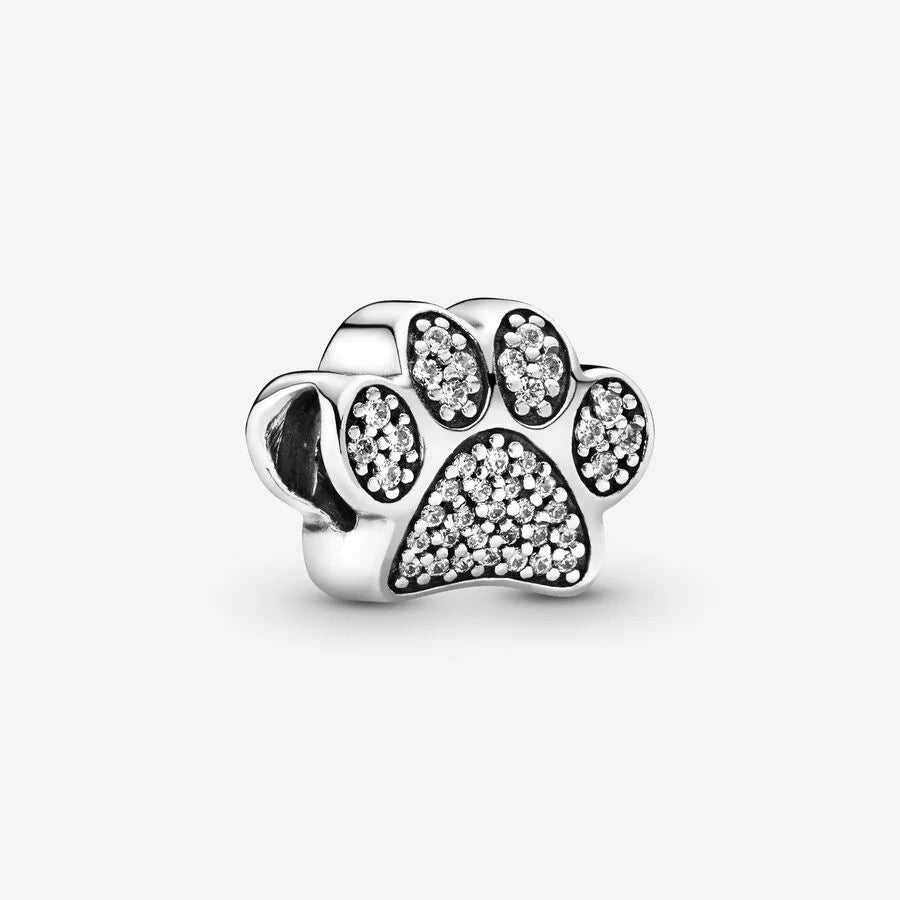 Pandora Charm: Funkelnder Pfotenabdruck - Cubic Zirkonia