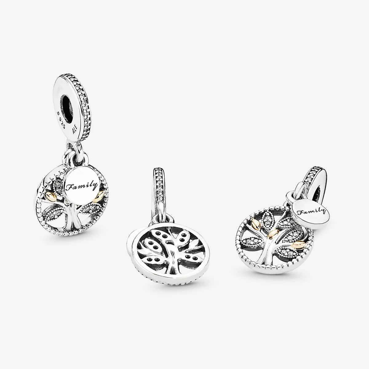 Pandora Charm-Anhänger: Familien Stammbaum - Sterling-Silber & Gold