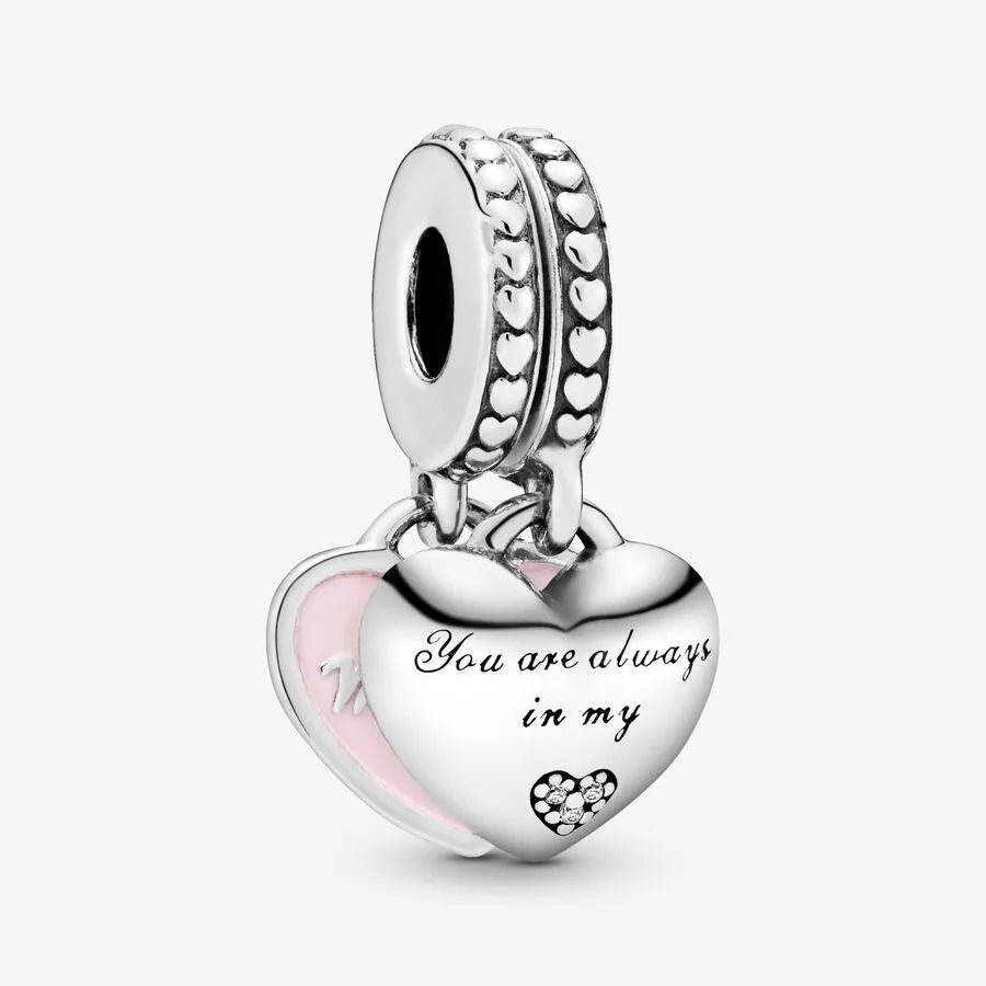 Pandora Herz Charm-Anhänger: Mutter & Tochter - Cubic Zirkonia, Emaille