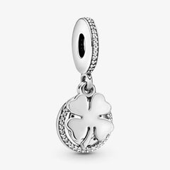 Pandora Charm-Anhänger: Vierblättriges Kleeblatt - Klar, Cubic Zirkonia