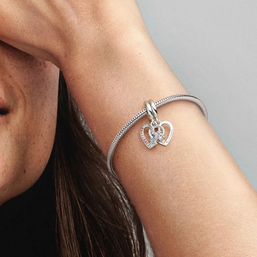 Pandora Teilbarer Charm: Puzzleteil Herzen, Freundschaft - Sterling-Silber