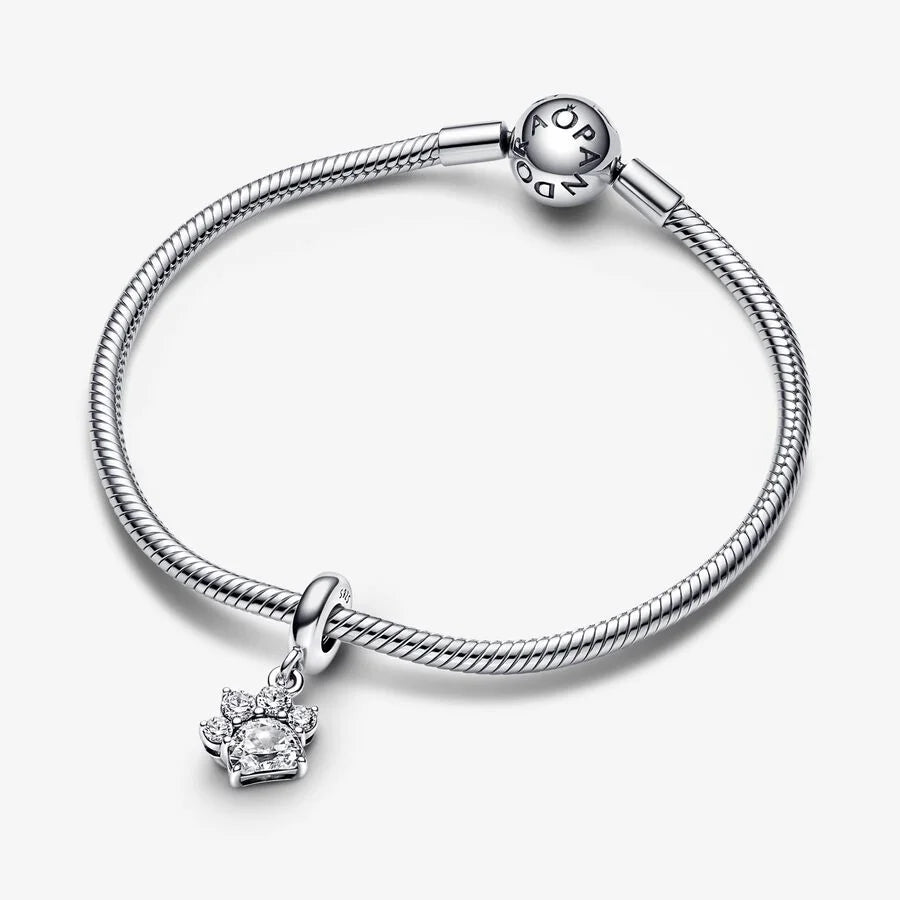 Pandora Charm-Anhänger: Pfotenabdruck - Cubic Zirkonia, Sterling-Silber