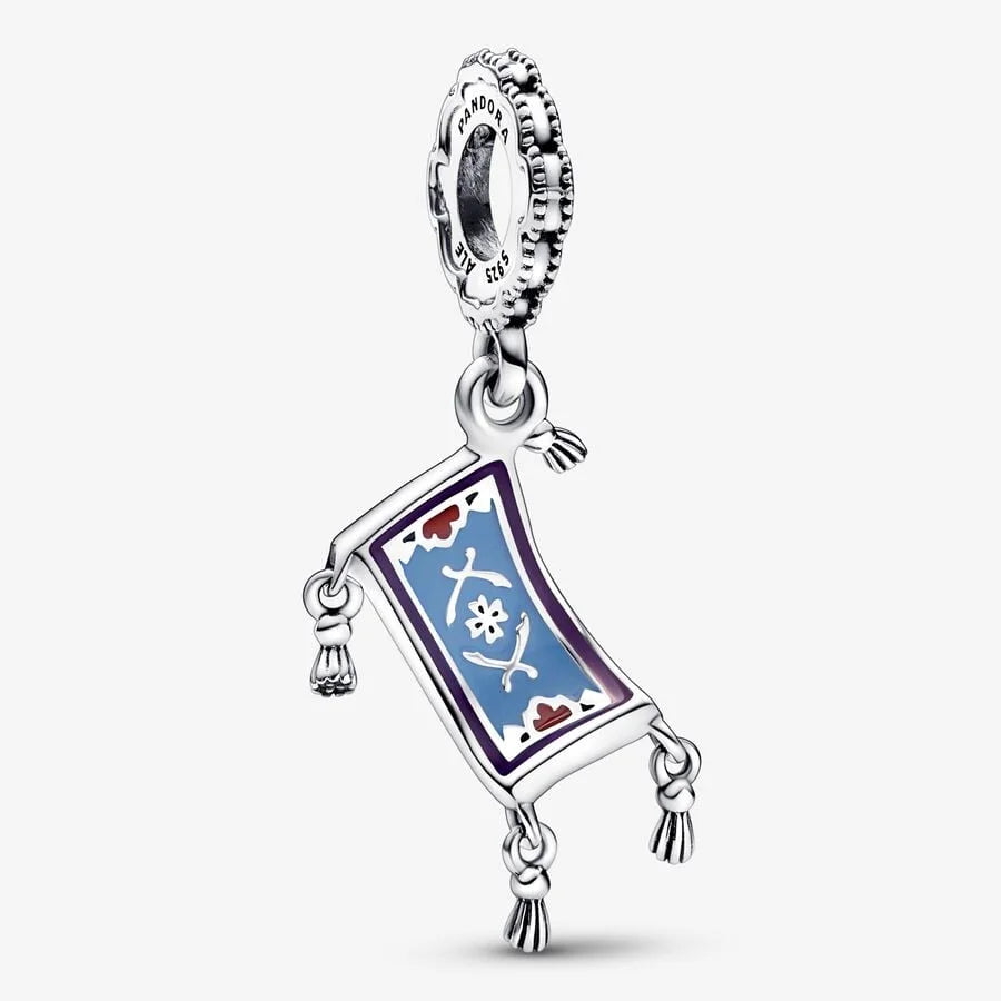 Pandora Disney Charm-Anhänger: Aladdin Fliegender Teppich - Blau Emaille.