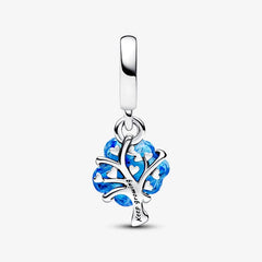 Pandora Charm-Anhänger: Stammbaum - Blauer Murano-Glas