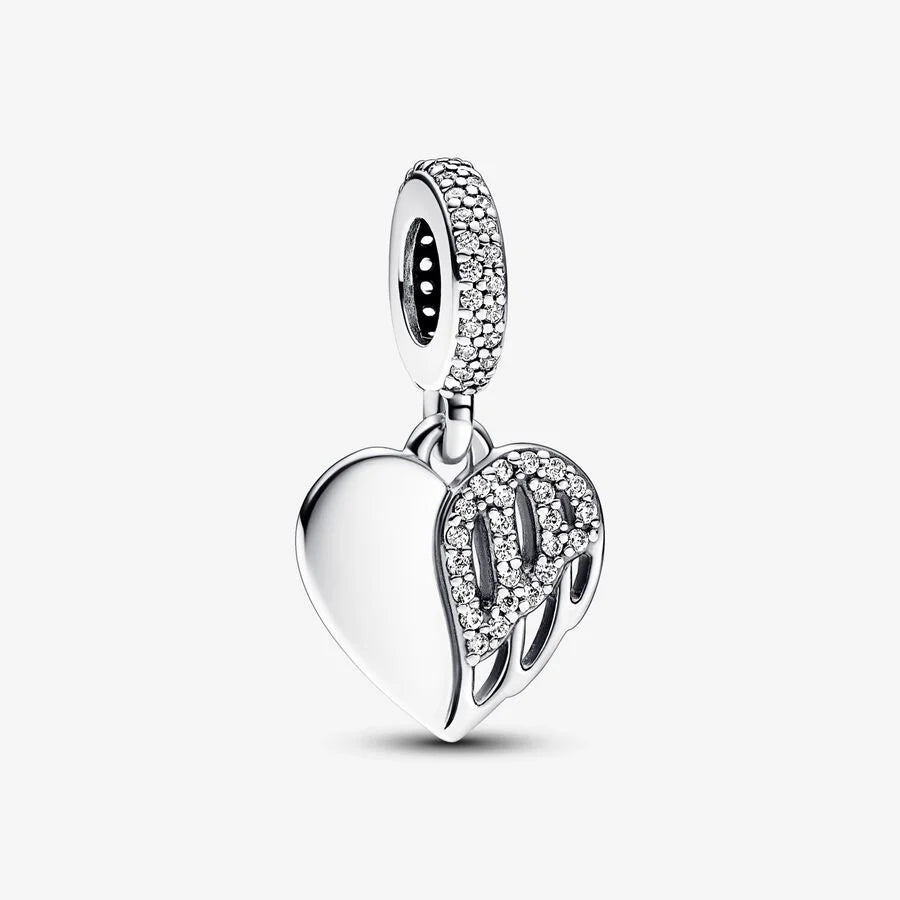 Pandora Charm-Anhänger: Herz & Engel - Cubic Zirkonia