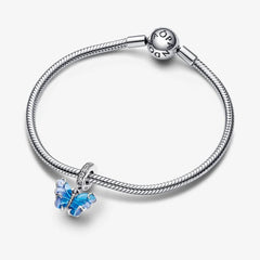 Pandora Charm-Anhänger: Schmetterling - Blauer Murano-Glas, Cubic Zirkonia