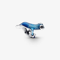 Pandora Eidechsen-Charm: Blaues Metallic-Gecko - Emaille