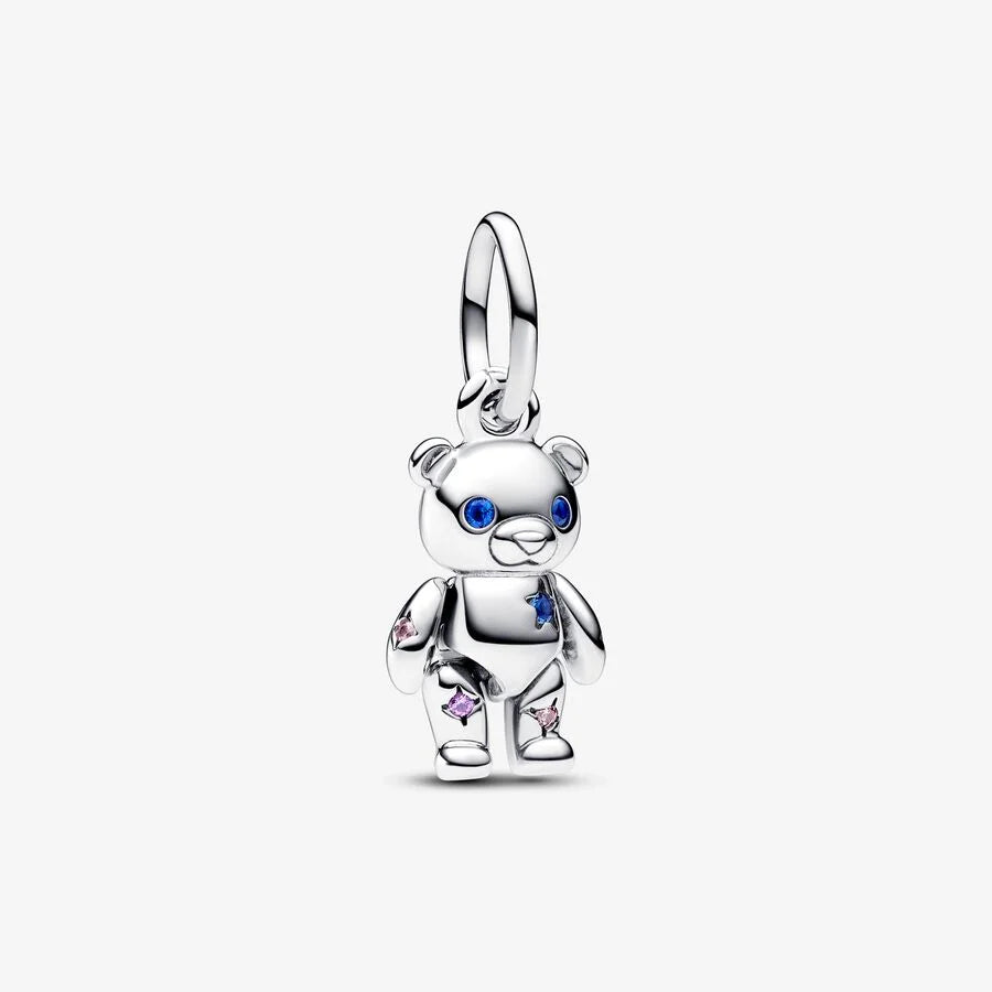Pandora Charm-Anhänger: Beweglicher Baby-Teddybär - Sterling-Silber