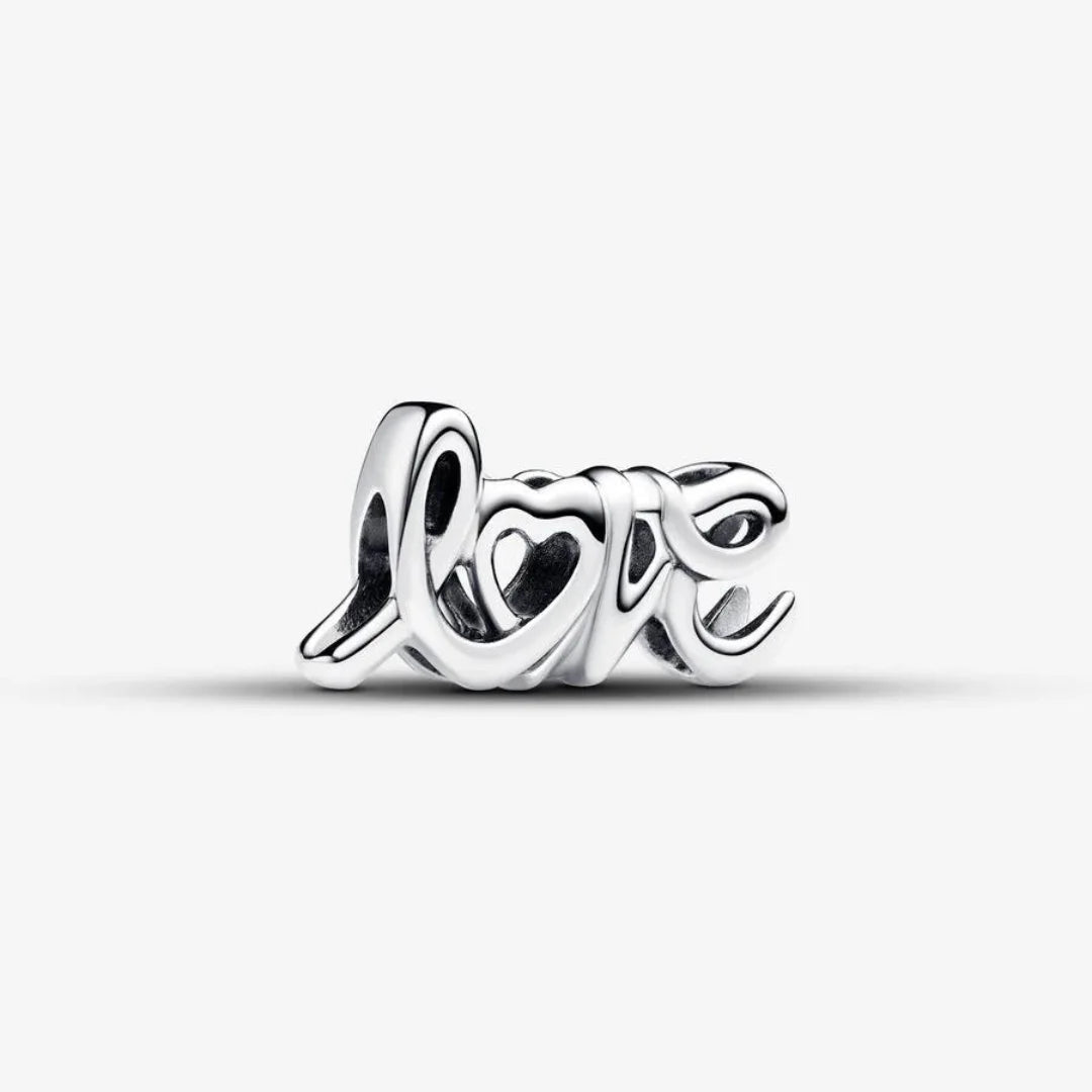 Pandora Charm: Handgeschriebenes Liebe „love“ - Sterling-Silber