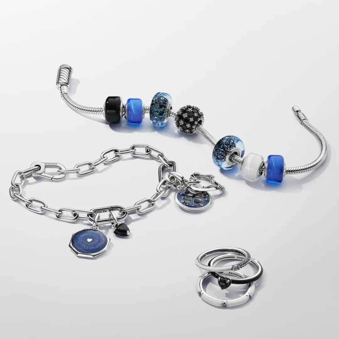 Pandora ME Charm: Glücksmedaillon - Blau Emaille, Sterling-Silber