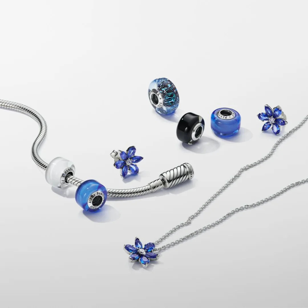 Pandora Mini-Charm: Weisses Murano-Glas, Sterling-Silber