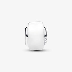 Pandora Mini-Charm: Weisses Murano-Glas, Sterling-Silber